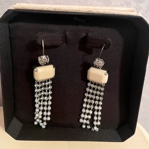 Juicy couture white fringe earrings, box included